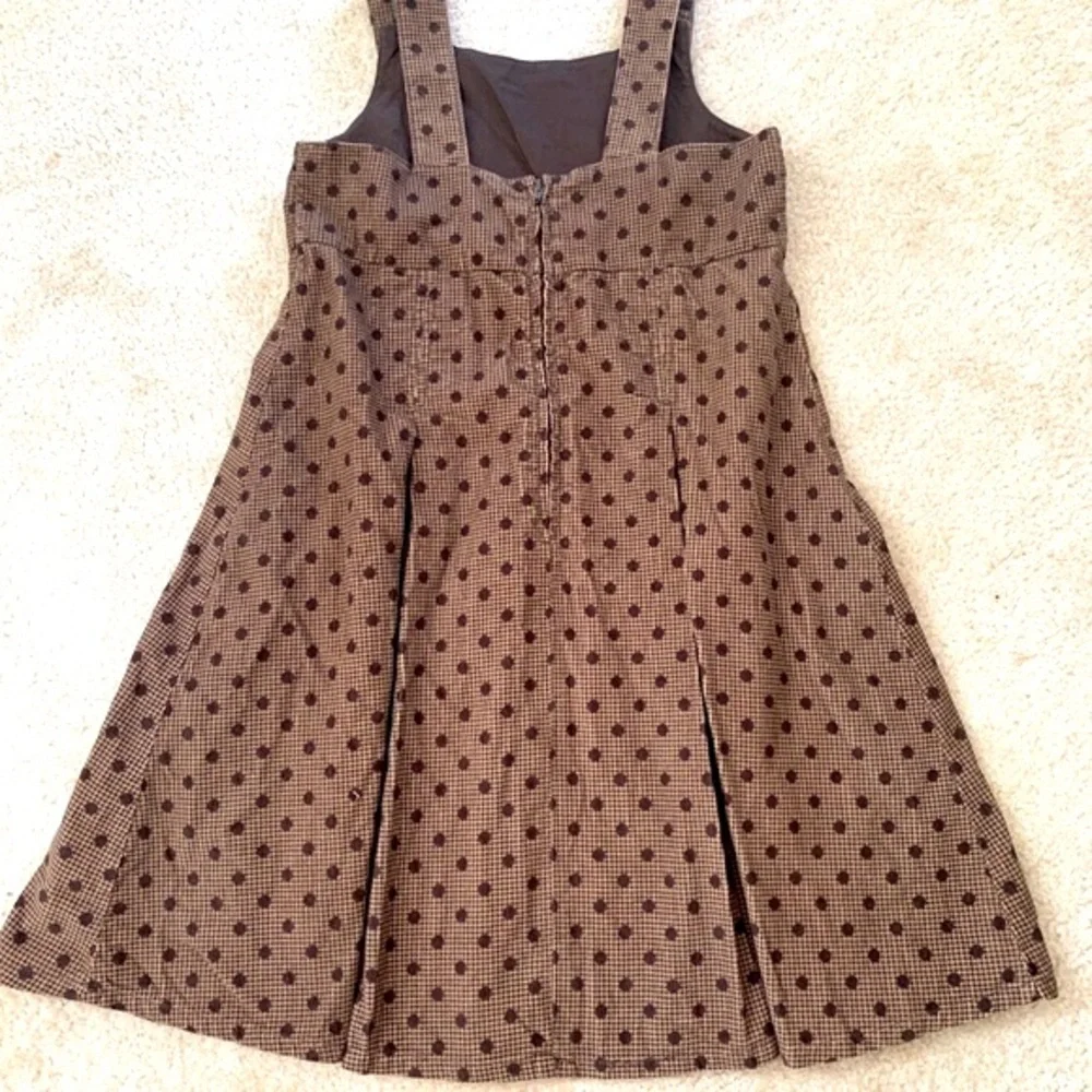 Gymboree Brown And Tan  Polka Dot Corduroy Jumper Size 12